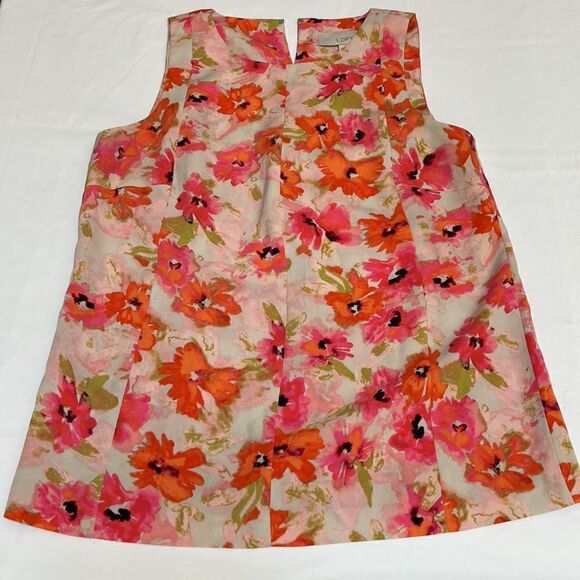 LOFT Floral Tank Blouse Size S - Picture 5 of 10